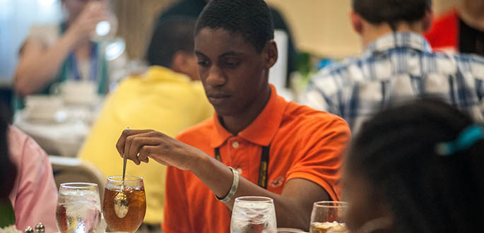 Point Park welcomed students from Holy Family Academy to an etiquette lunch on July 9. Photo | Christopher Rolinson