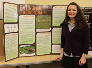 Keri Rouse, a senior interdisciplinary major, presents her poster at the Northeast Regional Honors Council Conference in Niagara Falls in April 2014.