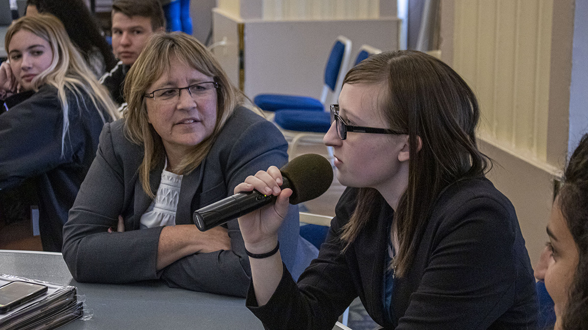 Pictured is the America250PA competition at Point Park University. Photos by Alexander Grubbs, '18, broadcast reporting alumnus and MBA student; Lou Corsaro and the United States Postal Service.