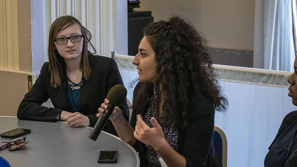 Pictured is the America250PA competition at Point Park University. Photos by Alexander Grubbs, '18, broadcast reporting alumnus and MBA student; Lou Corsaro and the United States Postal Service.