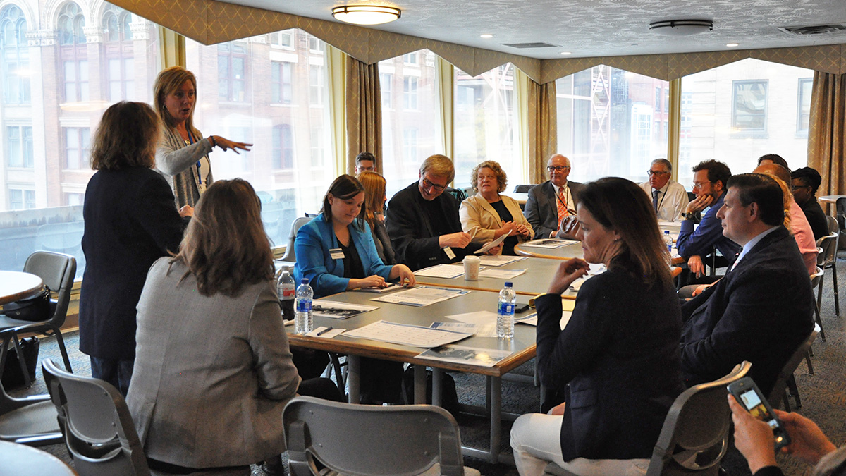 Pictured is the America250PA competition at Point Park University. Photos by Alexander Grubbs, '18, broadcast reporting alumnus and MBA student; Lou Corsaro and the United States Postal Service.