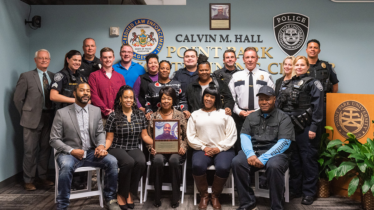 Pictured is the ceremony for the late Officer Calvin Hall. Photo by Nick Koehler