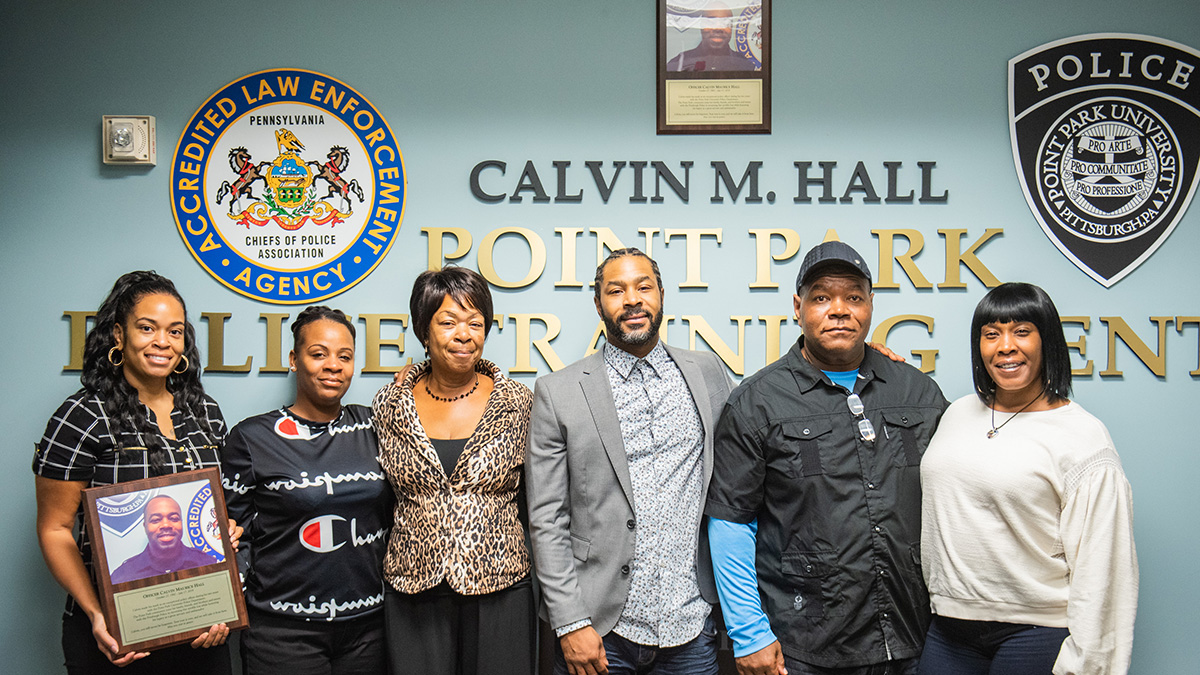 Pictured is the ceremony for the late Officer Calvin Hall. Photo by Nick Koehler