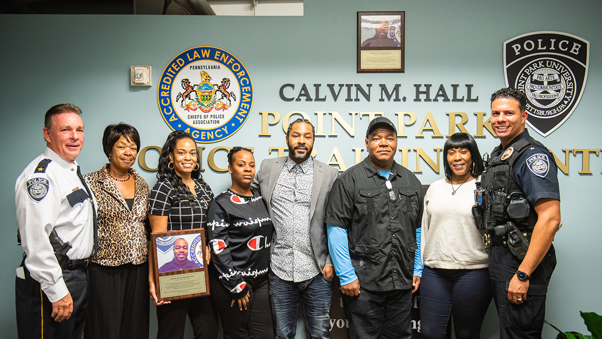 Pictured is the ceremony for the late Officer Calvin Hall. Photo by Nick Koehler