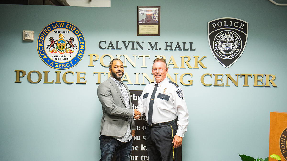 Pictured is the ceremony for the late Officer Calvin Hall. Photo by Nick Koehler