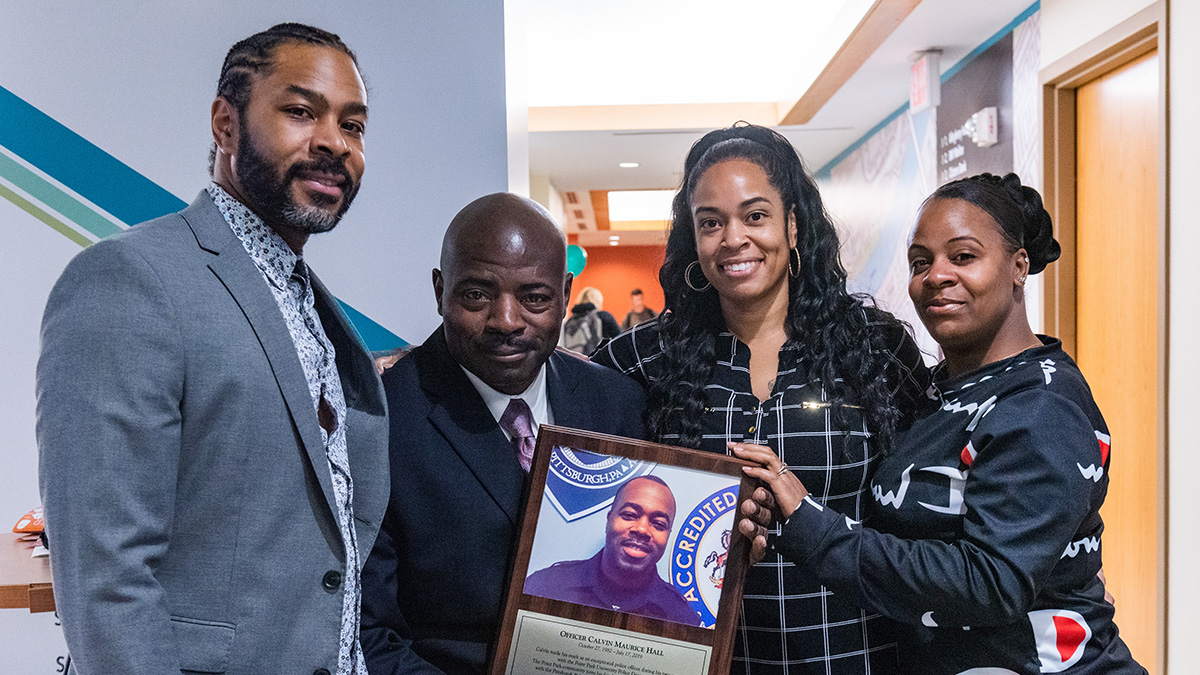 Pictured is the ceremony for the late Officer Calvin Hall. Photo by Nick Koehler