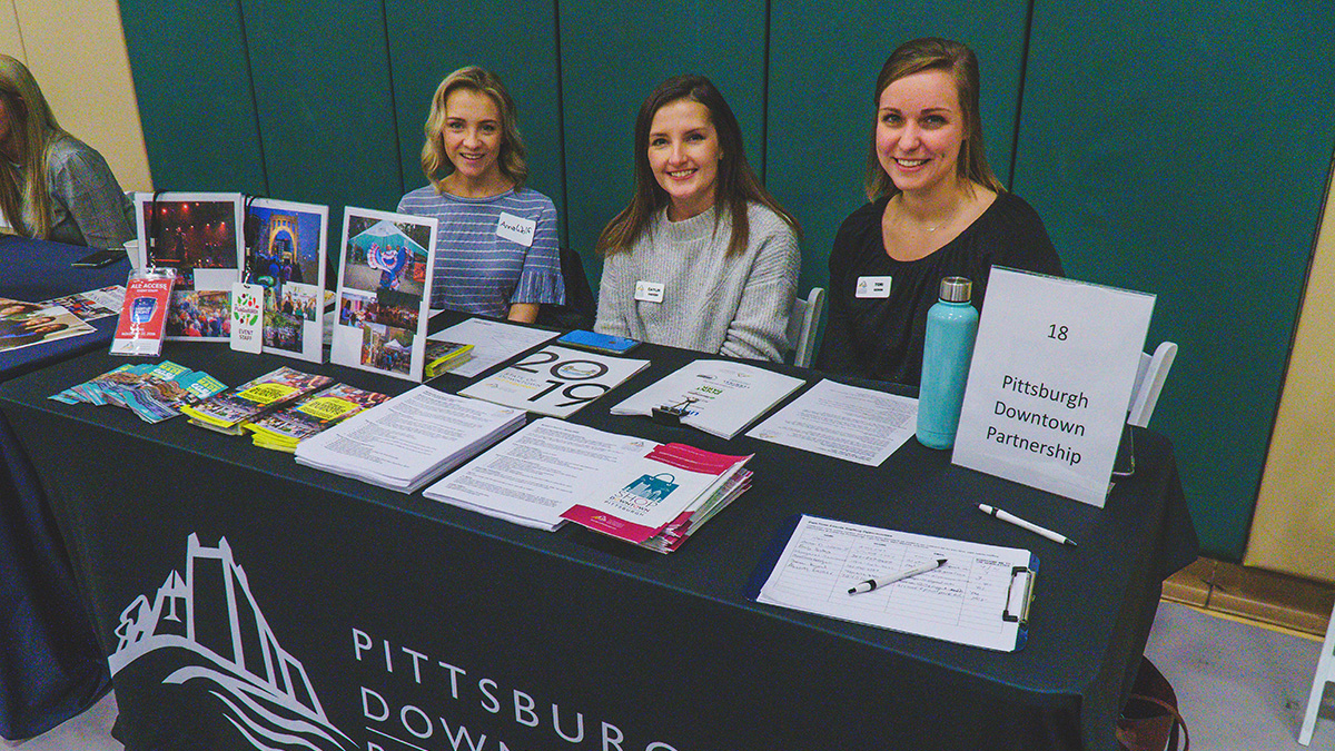 Pictured are photos of the Spring 2020 Internship and Job Fair. Photos by Emma Federkeil