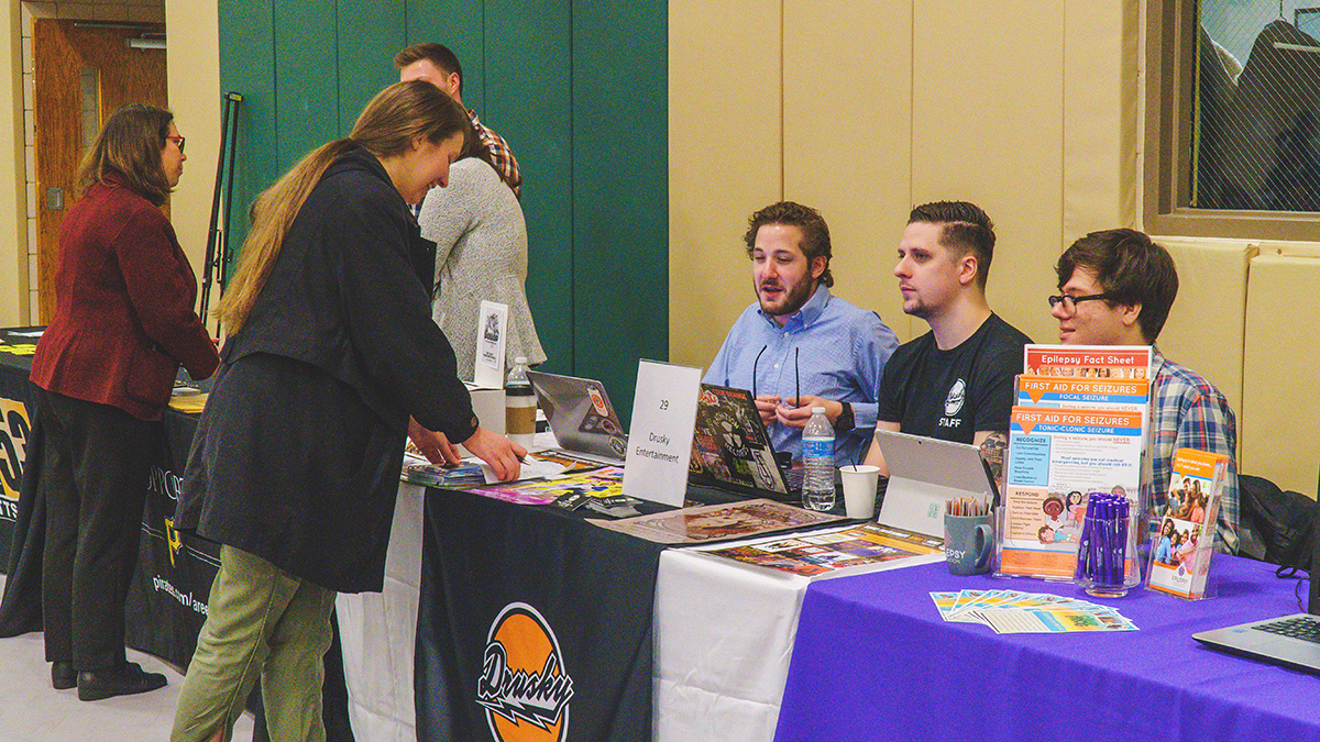 Pictured are photos of the Spring 2020 Internship and Job Fair. Photos by Emma Federkeil