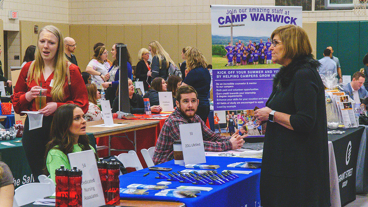 Pictured are photos of the Spring 2020 Internship and Job Fair. Photos by Emma Federkeil