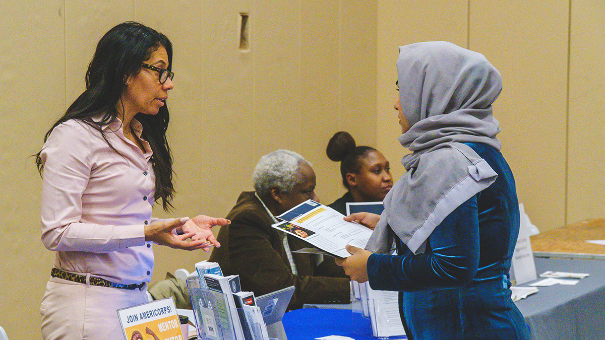 Pictured are photos of the Spring 2020 Internship and Job Fair. Photos by Emma Federkeil