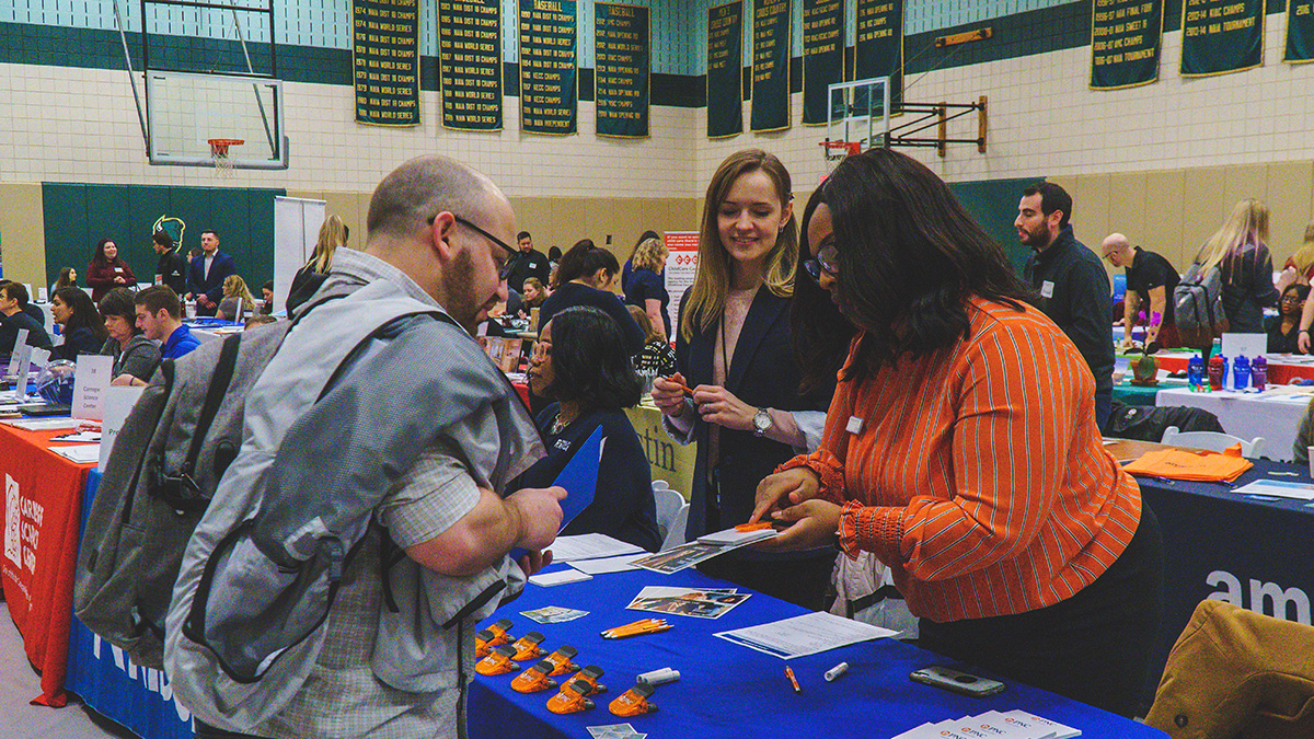 Pictured are photos of the Spring 2020 Internship and Job Fair. Photos by Emma Federkeil