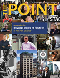 Image of the cover of The Point, the magazine for alumni and friends of Point Park University