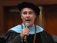 President Paul Hennigan speaking to students during Convocation 2012.