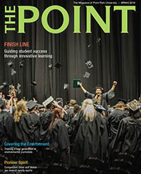 Image of the cover of The Point, the magazine for alumni and friends of Point Park University