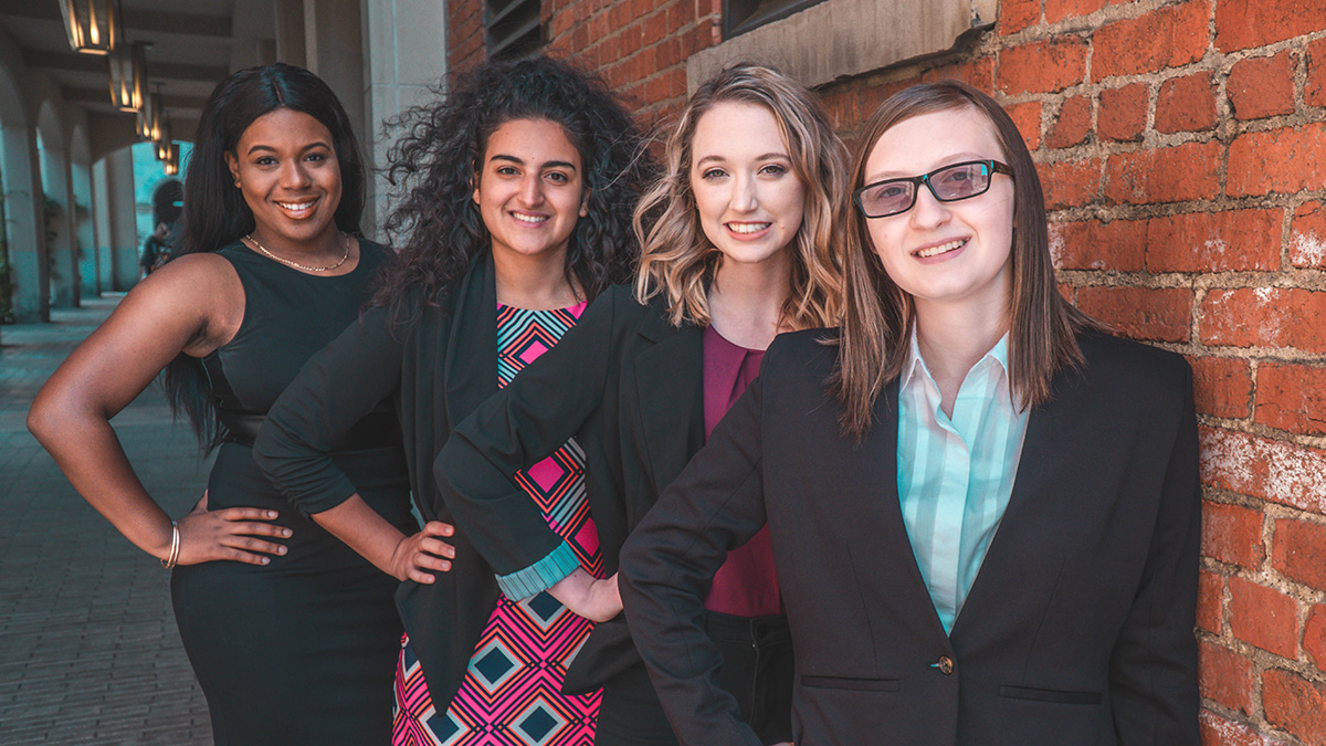 Pictured left to right are Divine Kennedy, Sabrina Tatalias, Kayla Snyder and Brianna Farrand. Photo by Emma Federkeil