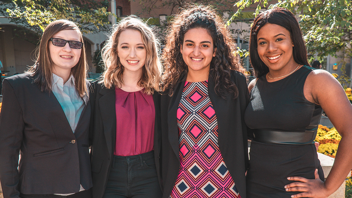 Pictured left to right are Brianna Farrand, Kayla Snyder, Sabrina Tatalias and Divine Kennedy. Photo by Emma Federkeil