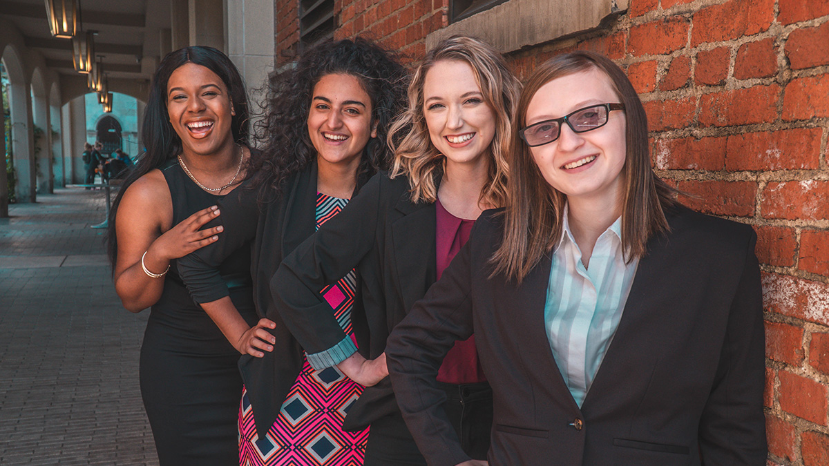 Pictured left to right are Divine Kennedy, Sabrina Tatalias, Kayla Snyder and Brianna Farrand. Photo by Emma Federkeil