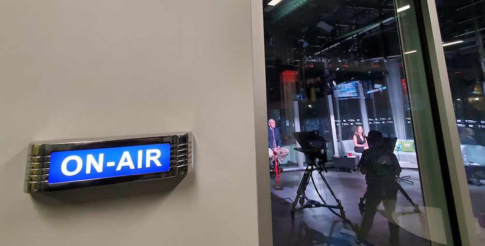 Pictured is the Center for Media Innovation broadcast studio. Photo by Stacey Federoff.