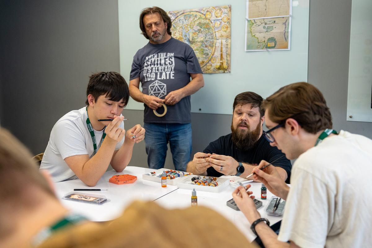 Pictured are students at the Dungeons and Dragons Camp at Point Park University.