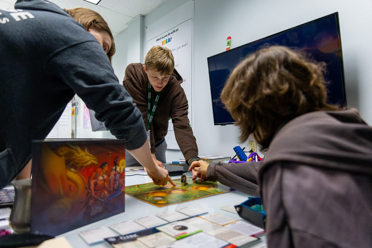 Pictured are students at the Dungeons and Dragons Camp at Point Park University.
