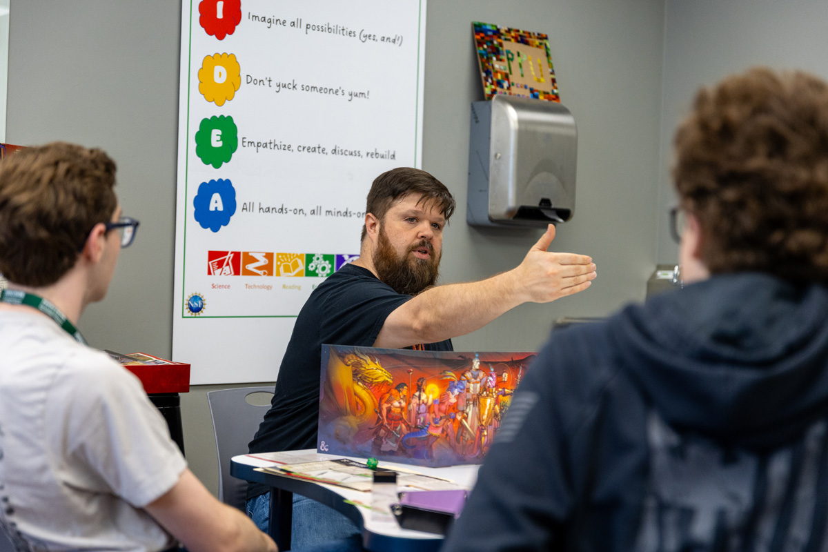 Pictured are students at the Dungeons and Dragons Camp at Point Park University.