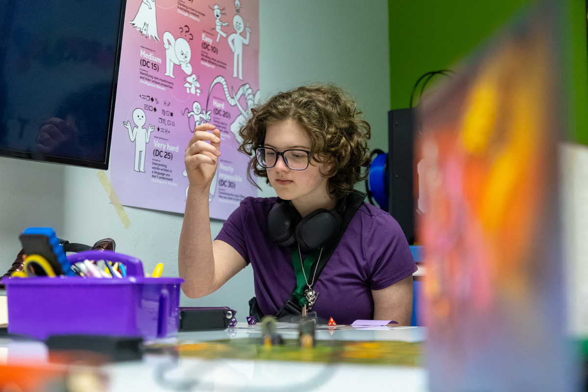 Pictured are students at the Dungeons and Dragons Camp at Point Park University.