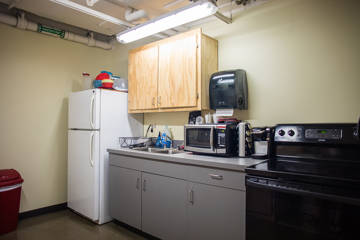 The prop kitchen in the Pittsburgh Playhouse. Photo | Hannah Johnston