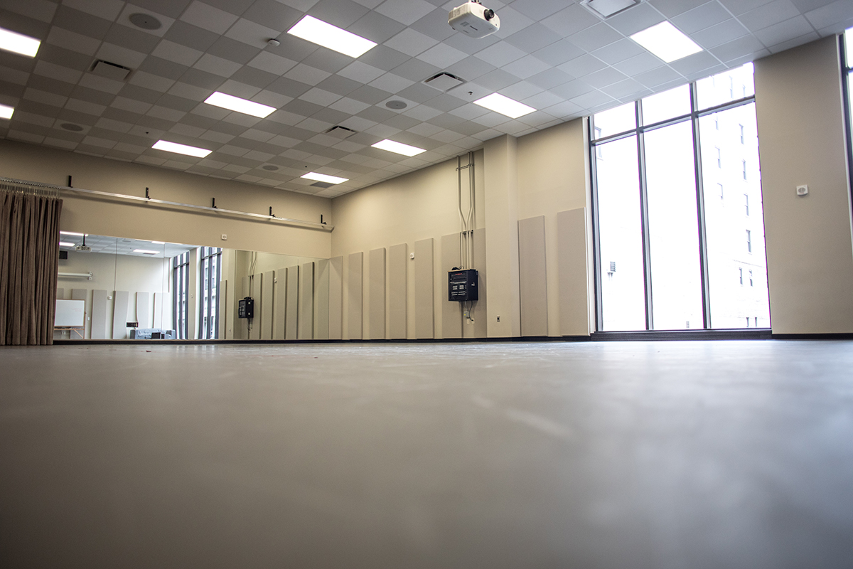 A rehearsal studio in the Pittsburgh Playhouse.