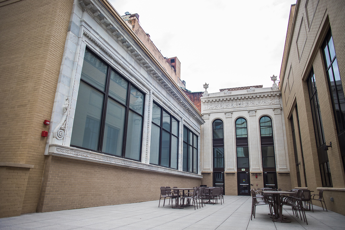 The terrace at the Pittsburgh Playhouse