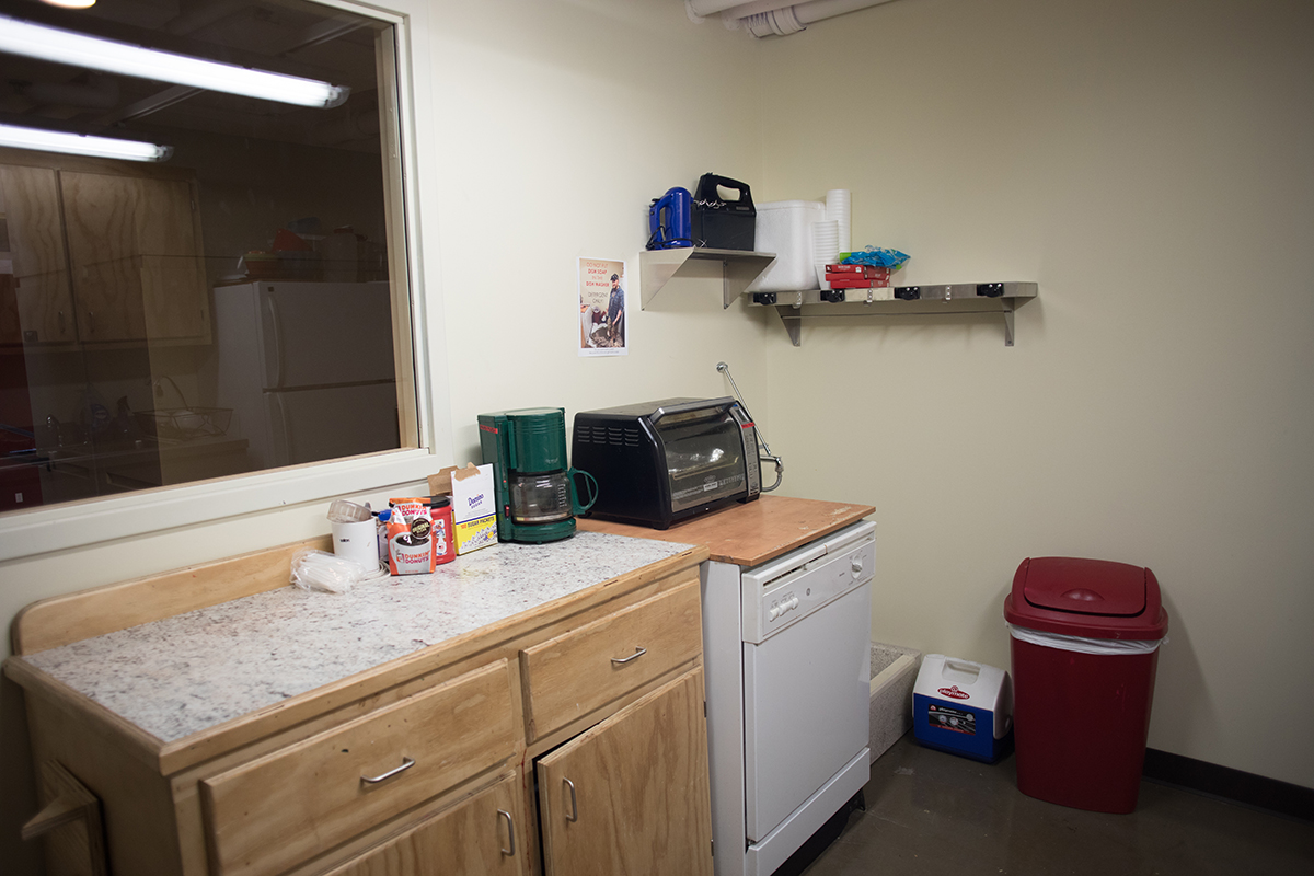 The prop kitchen in the Pittsburgh Playhouse. Photo | Hannah Johnston