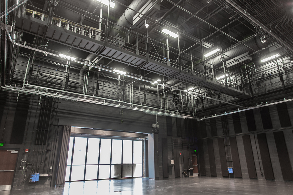 An interior photo of the Highmark Theatre in the Pittsburgh Playhouse. Photo | John Altdorfer