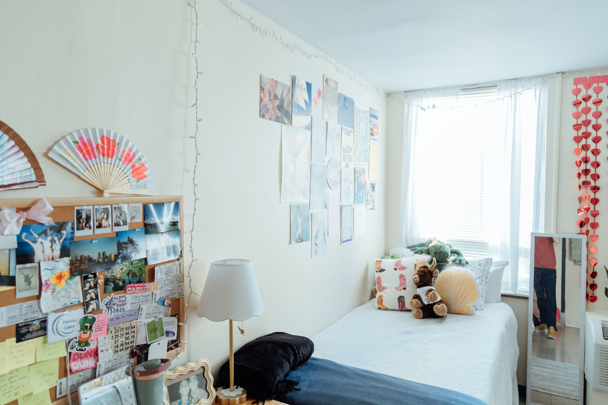 A dorm room.