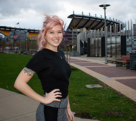Pictured is Brandy Richey, multimedia major. | Photo by Sydney Patton