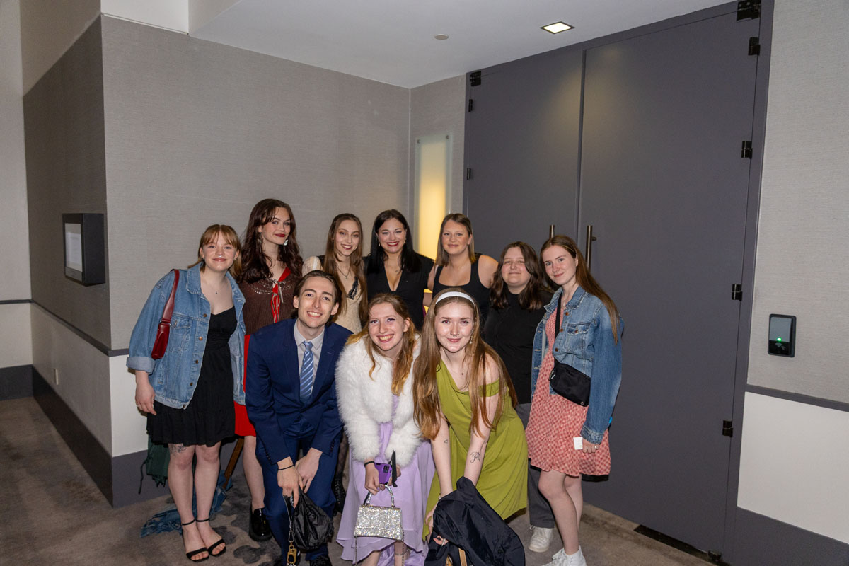 A group of students pose for a photo.