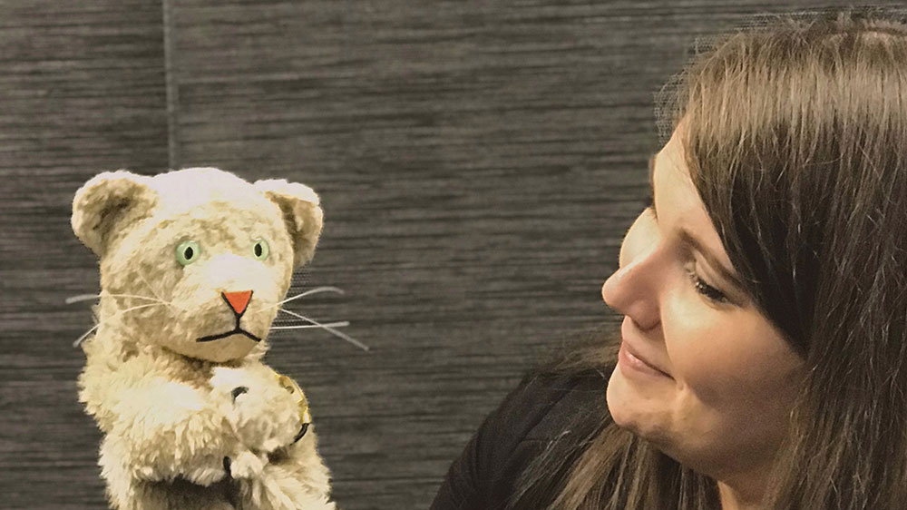 Missy Finnell and tiger puppet